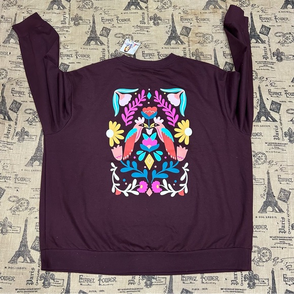 Latino Heritage Month By Sol Cotti Unisex Burgundy Crew Neck Adult Sweatshirt - Picture 9 of 13